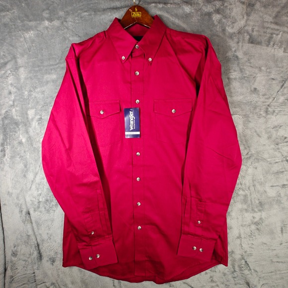 Wrangler Other - Wrangler Western Shirt Mens LT Red Long Sleeve Button Down Cotton Tall